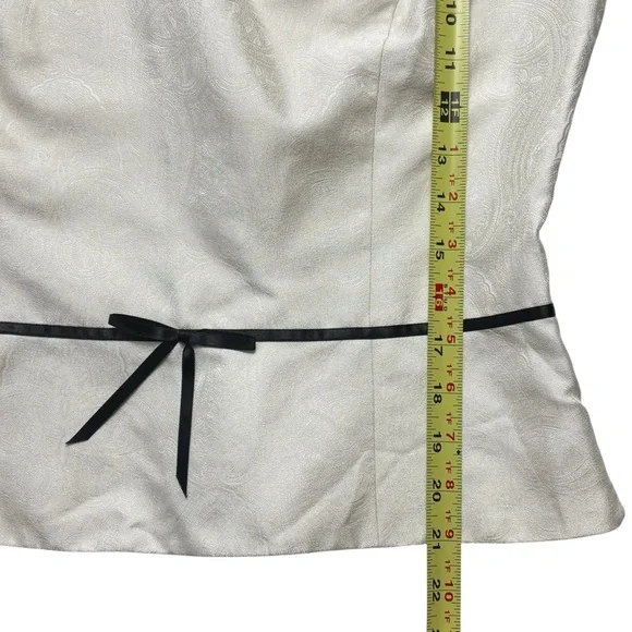 NWT Vintage Ann Taylor Silk Jacquard Top Size 10 Sleeveless Black Ribbon Y2K - Picture 7 of 10